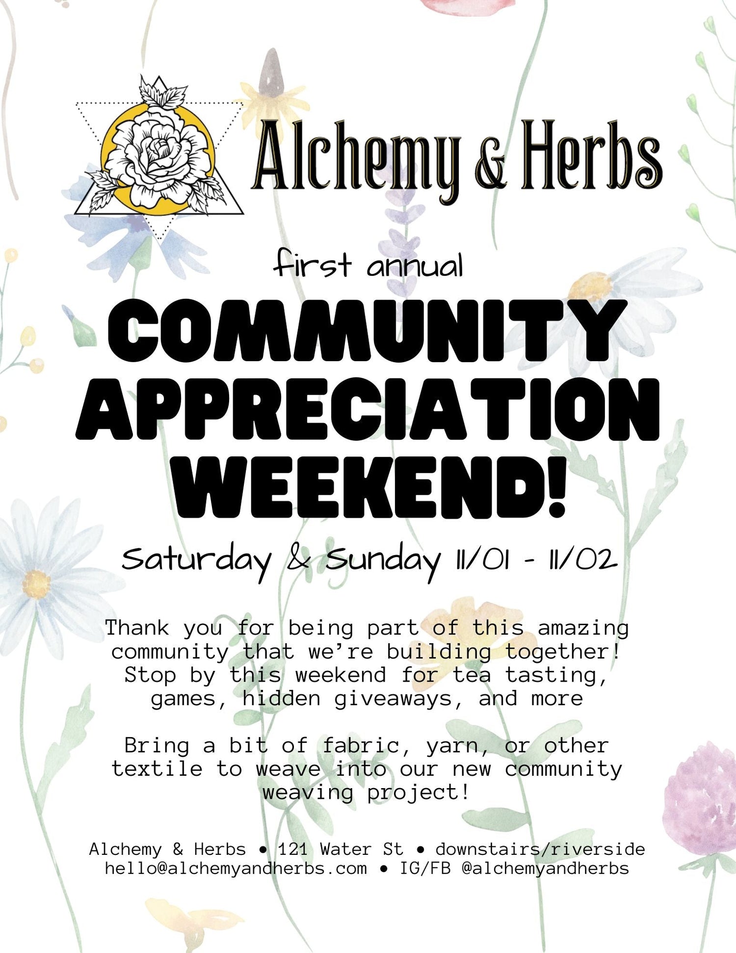 First Annual Community Appreciation Weekend!