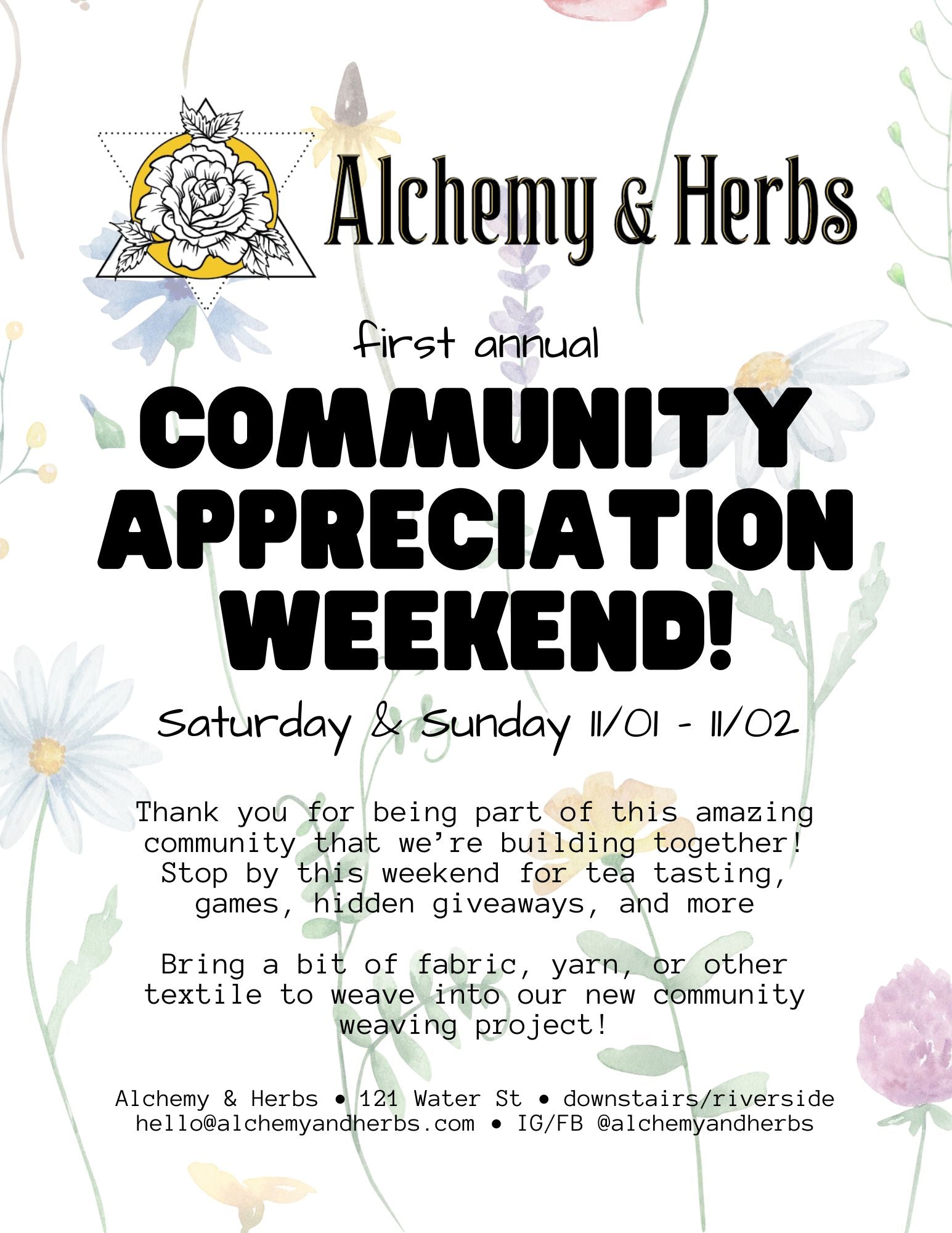First Annual Community Appreciation Weekend!