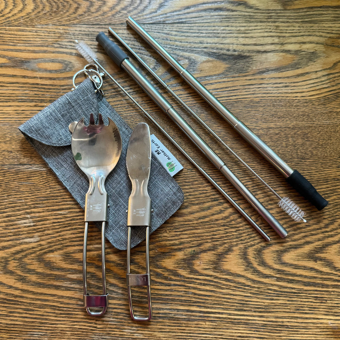 Stainless Steel Cutlery and Straws Set
